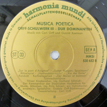 Carl Orff, Gunild Keetman - Musica Poetica Teil 3 - Orff-Schulwerk - Dur: Dominanten