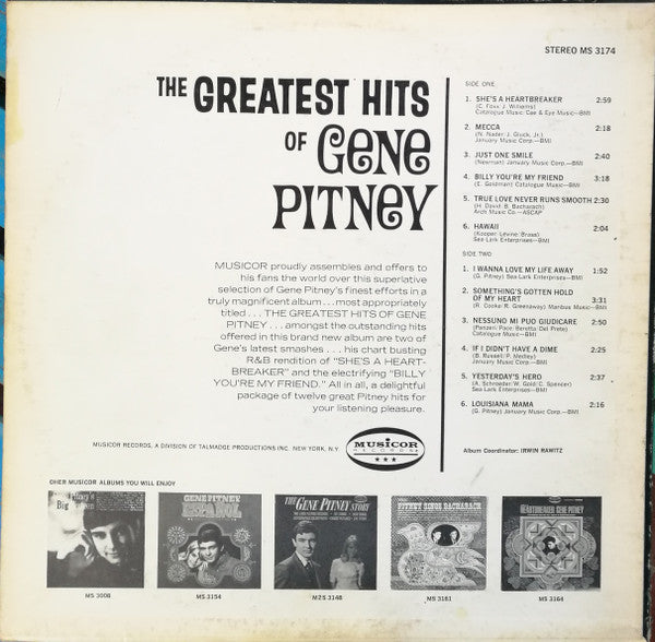 Gene Pitney - The Greatest Hits Of Gene Pitney