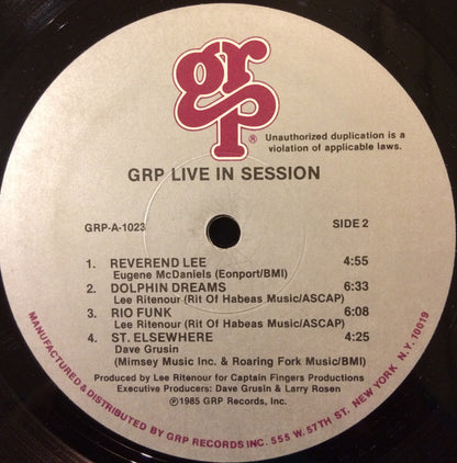 Dave Grusin, Lee Ritenour, Diane Schuur, Dave Valentin - GRP Live In Session