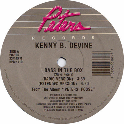 12" Single: Kenny B. Devine - Bass In The Box
