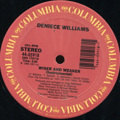 12" Single: Deniece Williams - Wiser And Weaker