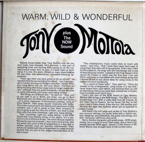Tony Mottola, The Groovies - Warm, Wild & Wonderful