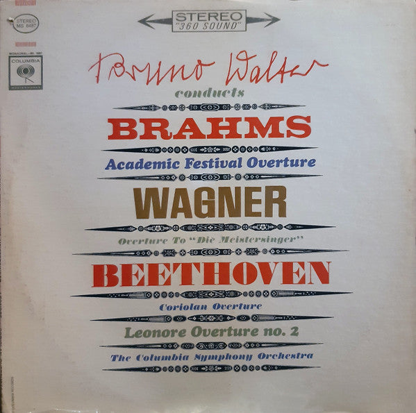 Bruno Walter, Johannes Brahms, Richard Wagner, Ludwig van Beethoven - Bruno Walter Conducts Brahms / Wagner / Beethoven