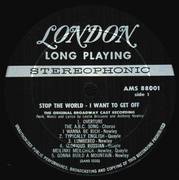 Anthony Newley, Anna Quayle - Stop The World - I Want To Get Off (Original Broadway Cast)