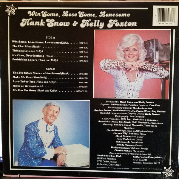Hank Snow, Kelly Foxton - Win Some, Lose Some, Lonesome