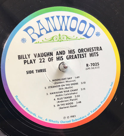 Billy Vaughn And His Orchestra - Play 22 Of His Greatest Hits