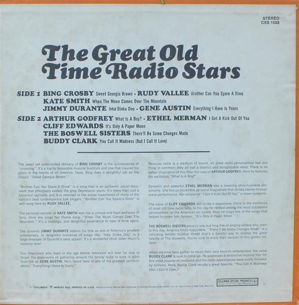 Various - The Great Old Time Radio Stars