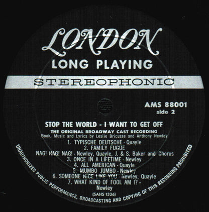 Anthony Newley, Anna Quayle - Stop The World - I Want To Get Off (Original Broadway Cast)