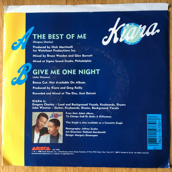 7": Kiara - The Best Of Me