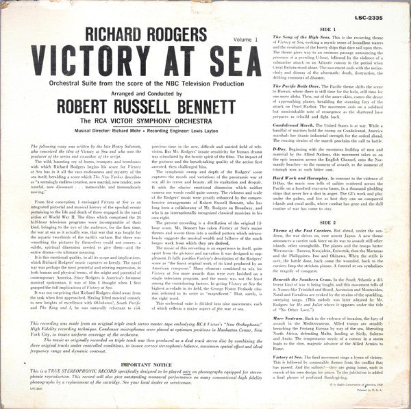 Richard Rodgers, Robert Russell Bennett, RCA Victor Symphony Orchestra - Victory At Sea Volume 1