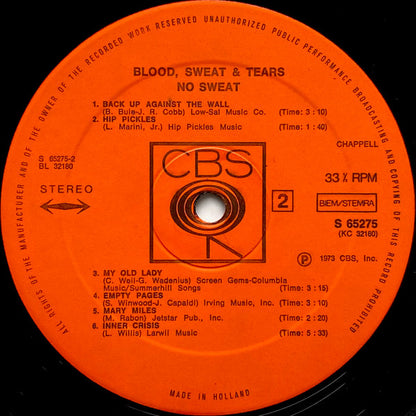 Blood, Sweat And Tears - No Sweat
