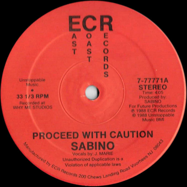 12": Sabino - Proceed With Caution