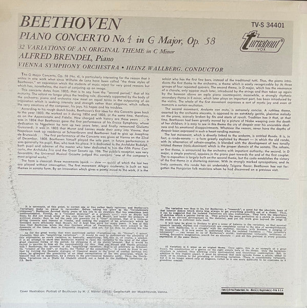 SEALED: Ludwig van Beethoven - Piano concerto no. 4 in G major, op. 58 ; 32 variations on an original theme, in C minor