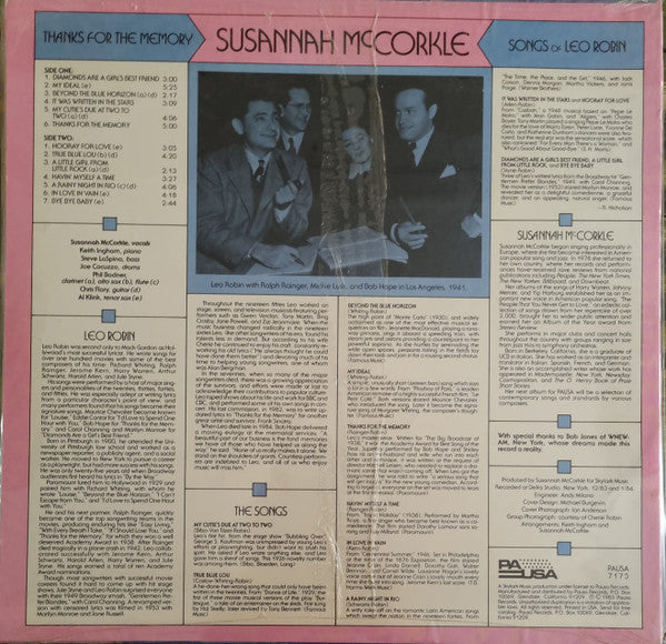 Susannah McCorkle - Thanks For The Memory (Songs Of Leo Robin)