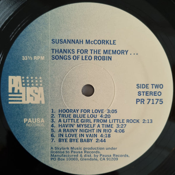 Susannah McCorkle - Thanks For The Memory (Songs Of Leo Robin)