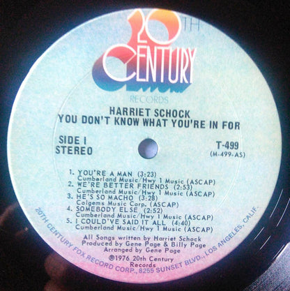 Harriet Schock - You Don't Know What You're In For