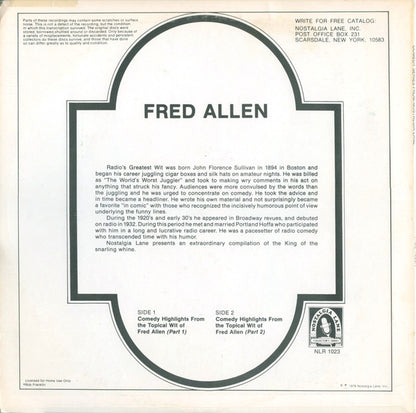 Fred Allen - The World Of Fred Allen
