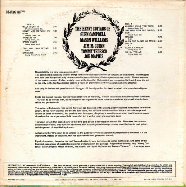 Glen Campbell, Mason Williams, Jim McGuinn, Tommy Tedesco, Joe Maphis - The Heavy Guitars of Glen Campbell, Mason Williams, Jim McGuinn, Tommy Tedesco, Joe Maphis