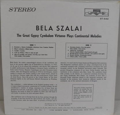 Béla Szalai - The Great Gypsy Cymbalom Virtuoso Plays Continental Melodies