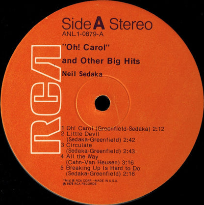 Neil Sedaka - Oh! Carol And Other Big Hits
