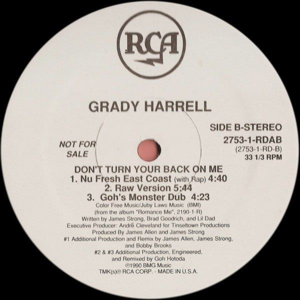 12": Grady Harrell - Don't Turn Your Back On Me