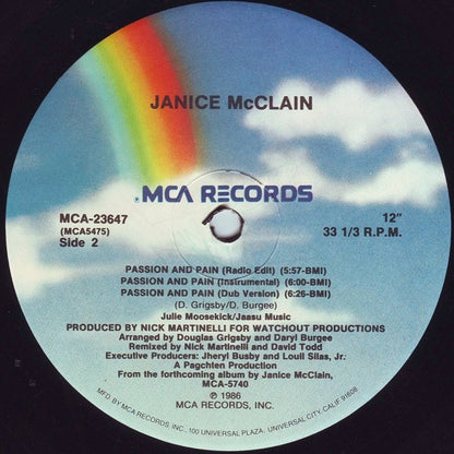 12" Single: Janice McClain - Passion And Pain