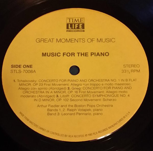 Arthur Fiedler, The Boston Pops Orchestra - Music For The Piano, Great Moments Of Music, Volume 8