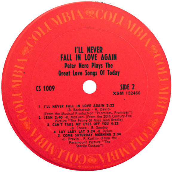 Peter Nero - I'll Never Fall In Love Again - Peter Nero Plays The Great Love Songs Of Today