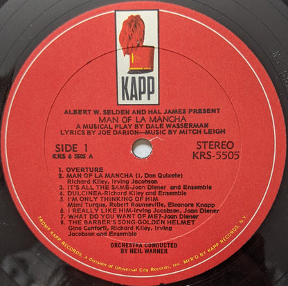 Mitch Leigh, Joe Darion, "Man Of La Mancha" Original Broadway Cast, Richard Kiley, Irving Jacobson, Ray Middleton, Robert Rounseville, Joan Diener - Man Of La Mancha (Original Cast)