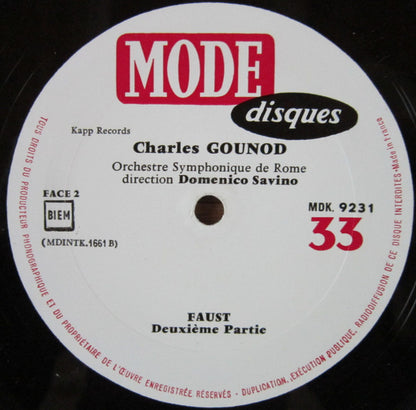 Charles Gounod, Symphony Orchestra Of Rome, Domenico Savino - La Musique De Faust