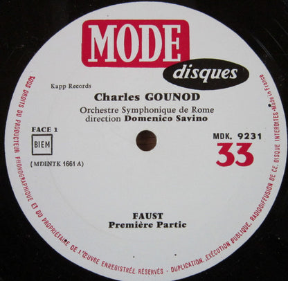 Charles Gounod, Symphony Orchestra Of Rome, Domenico Savino - La Musique De Faust