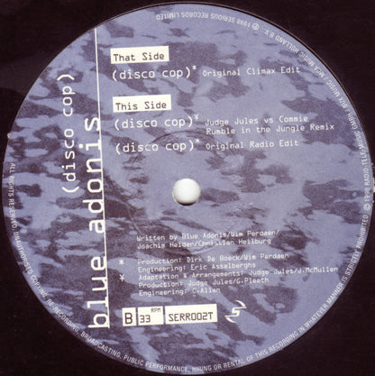 12" Single: Blue Adonis - Disco Cop